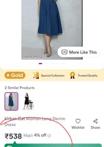 Urban Cat Women Long Denim Dress