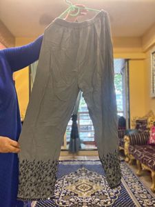 Embroidered Gray Kurta Trouser