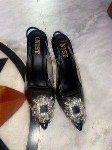 J.SING Embellished Clear Heels