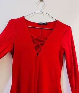 Bershka Red Mini Dress Size Small