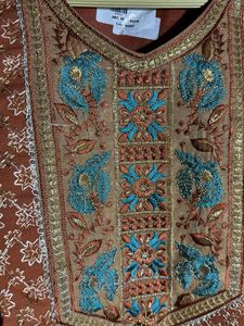 Stylish Rust Kurta with sleeves