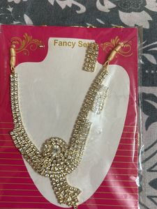 Rhinestone Necklace & Earring Set