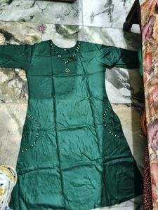 Green Embellished Kurta
