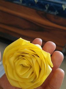 Yellow Satin Handmade Rose