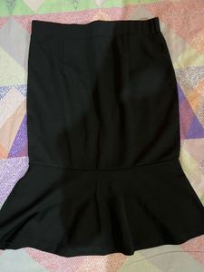 Black Midi Skirt With Slit