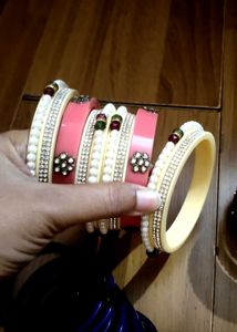 5 Set Bangles With Rajasthani Chooda