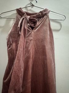 Mauve Velvet Mini Dress