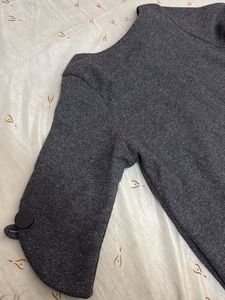 Gray Button Detail Mini Dress