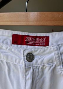GUESS White Denim Shorts