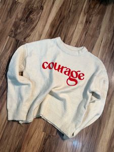 Courage Graphic Crewneck Sweater