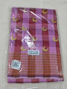 Pink Checked Saree