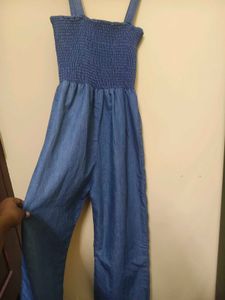 Denim Like Maxi Jumpsuit