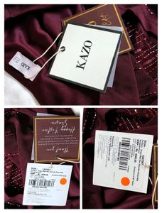 Kazo One Shoulder Embellished Drape Maxi Dress