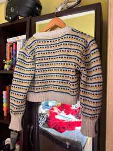 Vintage Patterned Knit Cardigan