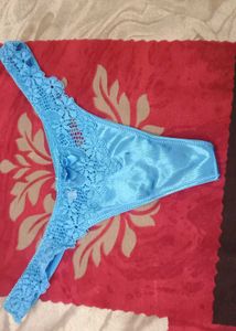 Blue Lace Thong