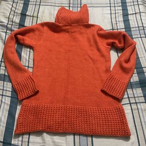 Orange Turtleneck Sweater