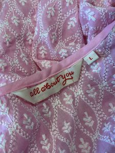 Pink Cotton Chikankari Kurta