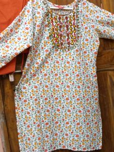 Brand New Floral Embroidered Kurti with Pant
