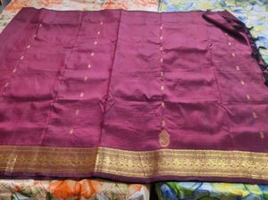 Coco Cola Brown Pure Silk Saree