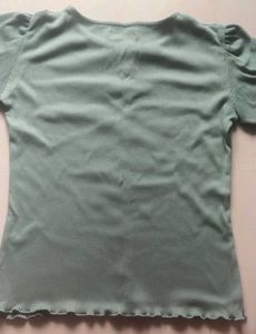 Olive Green Ribbed Button-Up Top