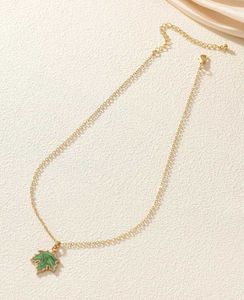 Handmade Green Leaf Shape pendant With Chain ☘️