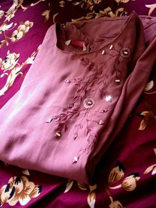 Dusty Rose Embroidered Tunic