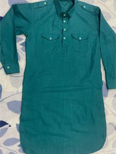 Beautiful aqua colour Cotton Kurta