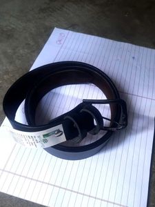 Woodland Black Leather Belt
