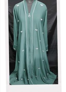 Elegant Green Embroidered Abaya