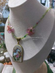 Butterfly Fairy Clay Pendant Floral Bead Necklac