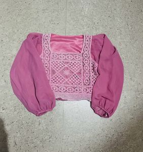 Pink Crochet Top