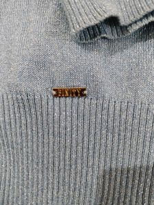 Korean style sky blue shimmer top