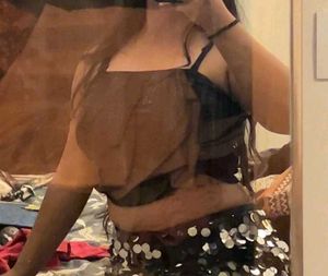 Rhinestone Black Tank Top