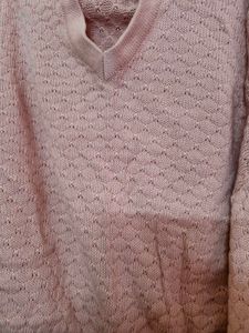 Pink Knit Turtleneck Sweater