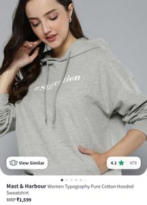 Mast &amp; Harbour Women Typography Hooded Sweatshirt