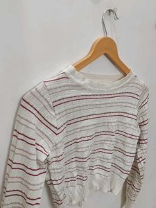 White and Red striped Top ❤️