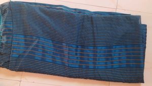 Striped Blue Saree with designer blouse