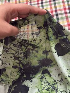 Green Print Long Sleeve Top