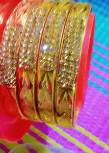 Set of Gold Bangle Bracelets