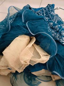 Teal Embroidered Lehenga