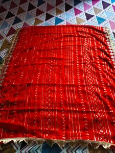 Red &amp; Gold Embellished Dupatta