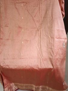 Embroidered Silk Fabric with Floral Border