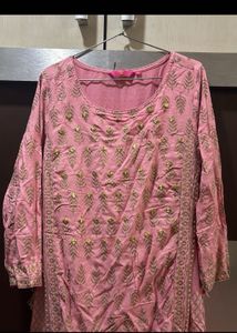 Layered Foil Print Kurti Dress