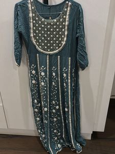 Teal Embroidered Indian Suit Set