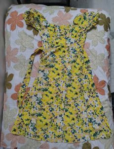 Floral Yellow Midi Dress