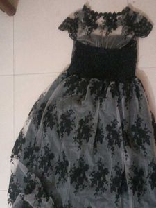 Grey &amp; Black Lace Dress