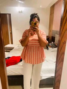 Striped Peplum Top