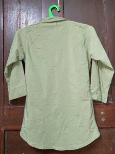 Olive Green 3/4 Sleeve Button-Down