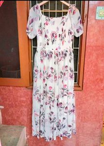 White Floral Gown