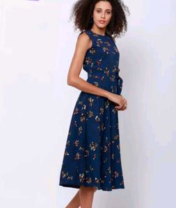 Navy Blue Midi Dress For Women